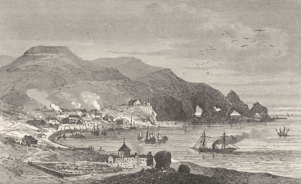 NORWAY. Lapland. Fishing Station, Finnmark 1880 old antique print picture